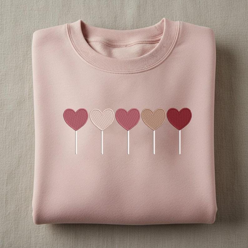 Embroidered Valentine Heart Lollipop Crewneck