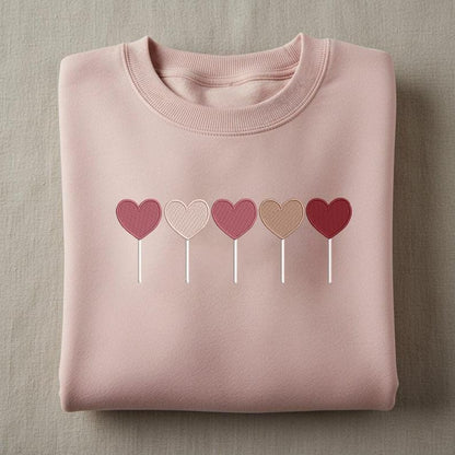 Embroidered Valentine Heart Lollipop Crewneck