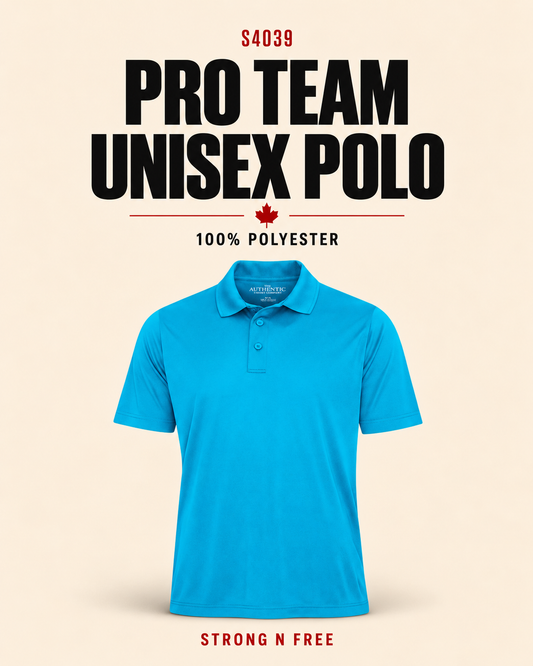 S4039 Pro Team unisex polo in atomic blue, Strong N Free wholesale feature