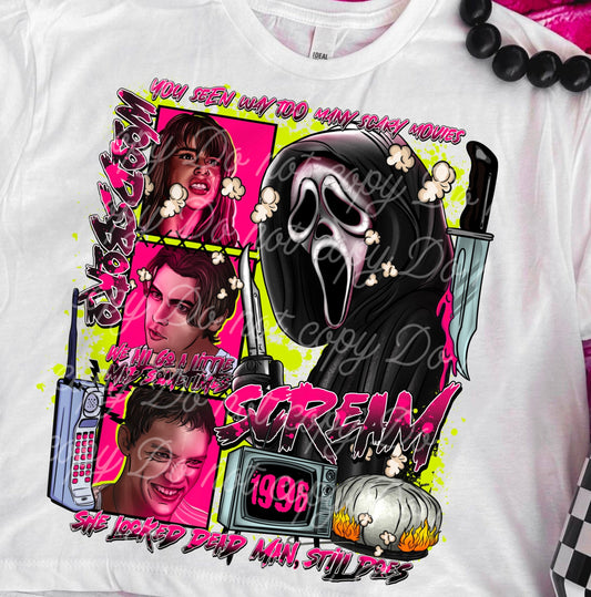 T-Shirt Sweatshirt or Hoodie Scream Parody Sleeve print offered