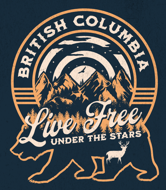 DTF Transfer BC Canada Live Free Under the Stars ✨Editable Transfer✨