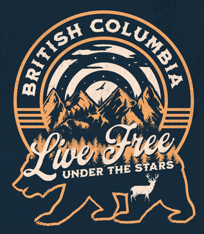DTF Transfer BC Canada Live Free Under the Stars ✨Editable Transfer✨