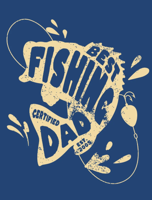DTF Transfer Best Fishing Dad Certified Vintage Angler Graphic Design Est. 2008 ✨Editable Transfer✨