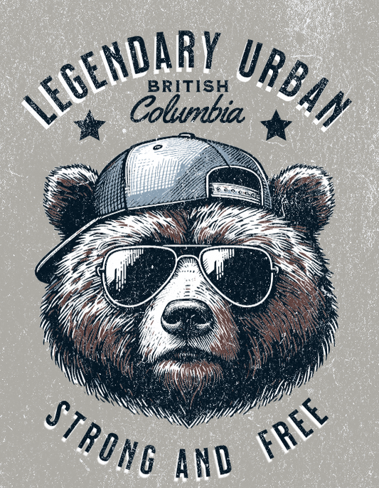 DTF Transfer Legendary Urban Bear Strong and Free ✨Editable Transfer✨