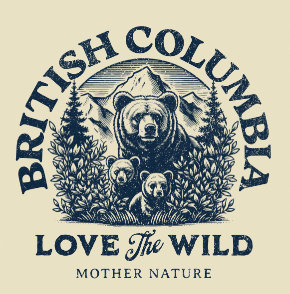 DTF Transfer British Columbia Love The Wild Bear Family ✨Editable Transfer✨