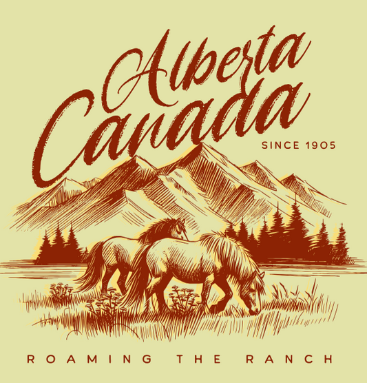 DTF Transfer Alberta Canada Roaming the Ranch Western ✨Editable Transfer✨