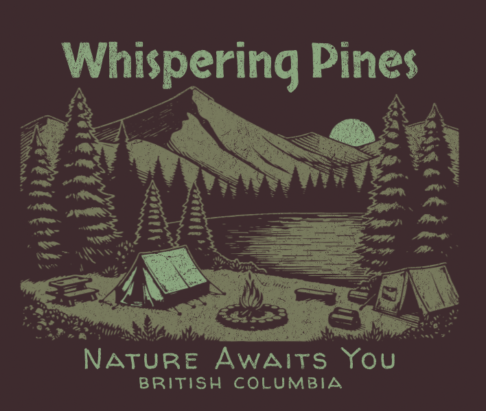 DTF Transfer Whispering Pines Nature Awaits You ✨Editable Transfer✨