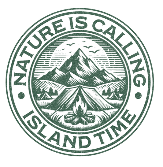DTF Transfer Nature Is Calling Island Time Camping Badge ✨Editable Transfer✨