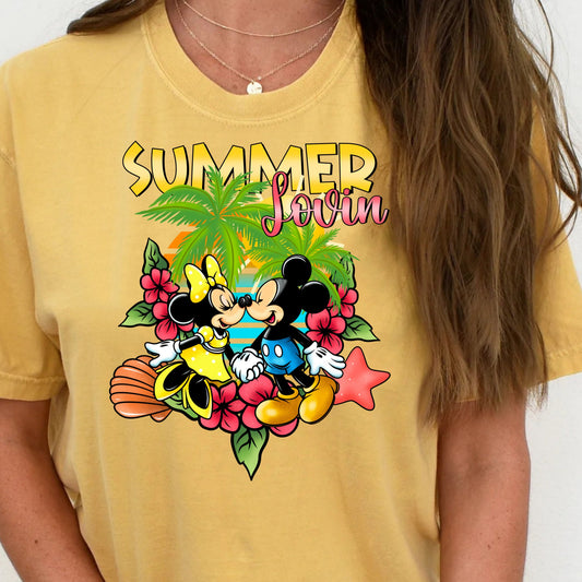 DTF Transfer Summer Lovin’ – Tropical Couple Cartoon Beach Vibes