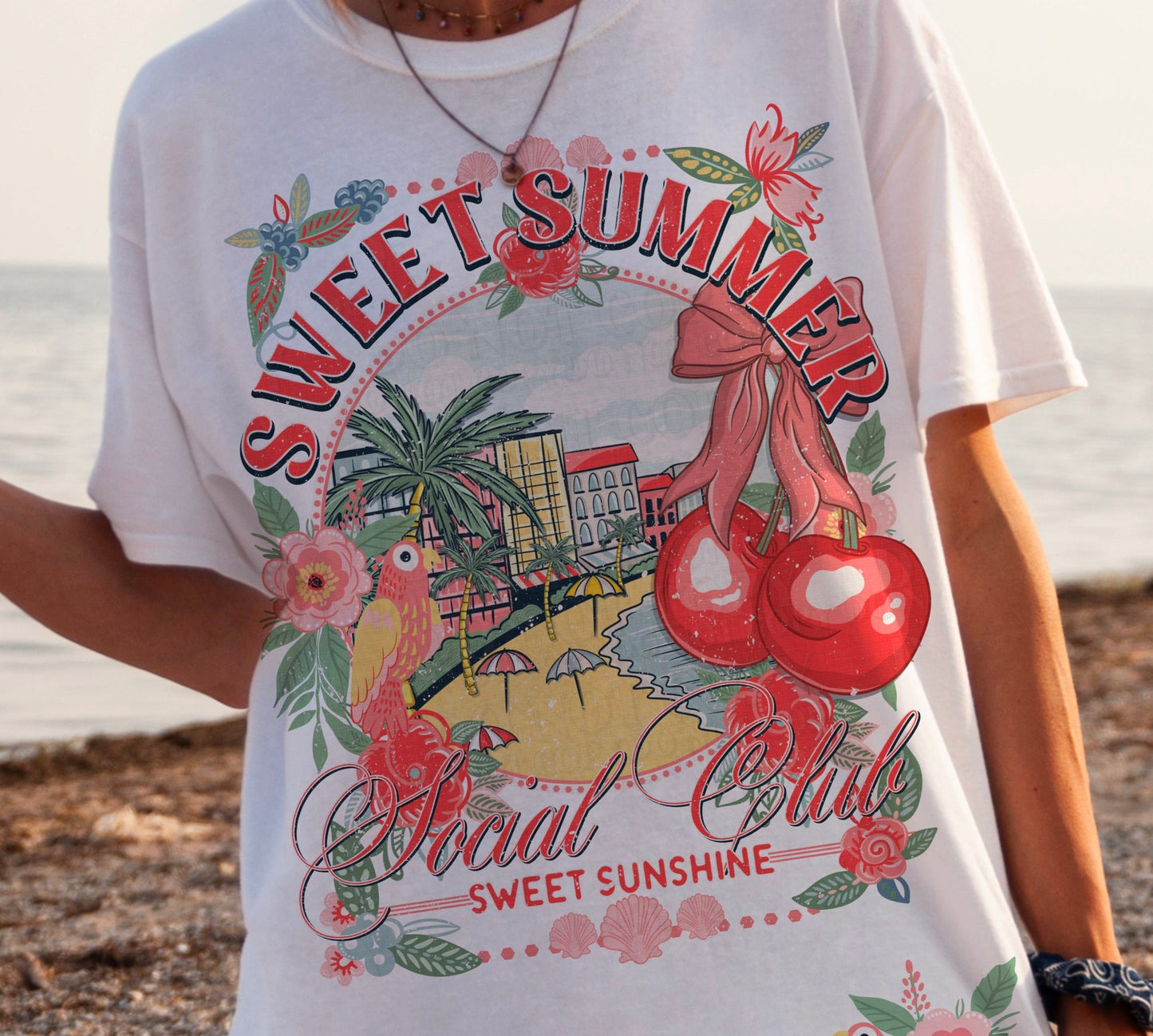 T-Shirt Tee's Or Sweatshirt  Sweet Summer Time  Jumbo Offered -Sizes Sleeve Print