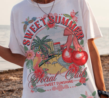 T-Shirt Tee's Or Sweatshirt  Sweet Summer Time  Jumbo Offered -Sizes Sleeve Print