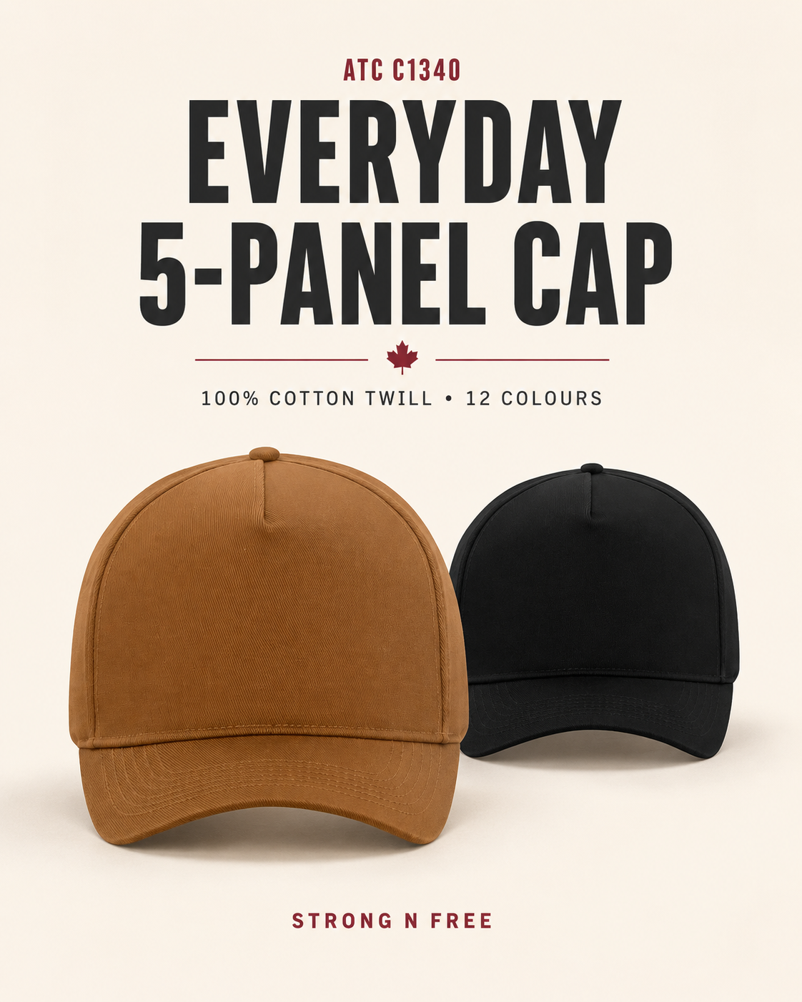 ATC™ EVERYDAY COTTON TWILL 5-PANEL CAP - C1340 ✨ Click Here To Return ✨✨
