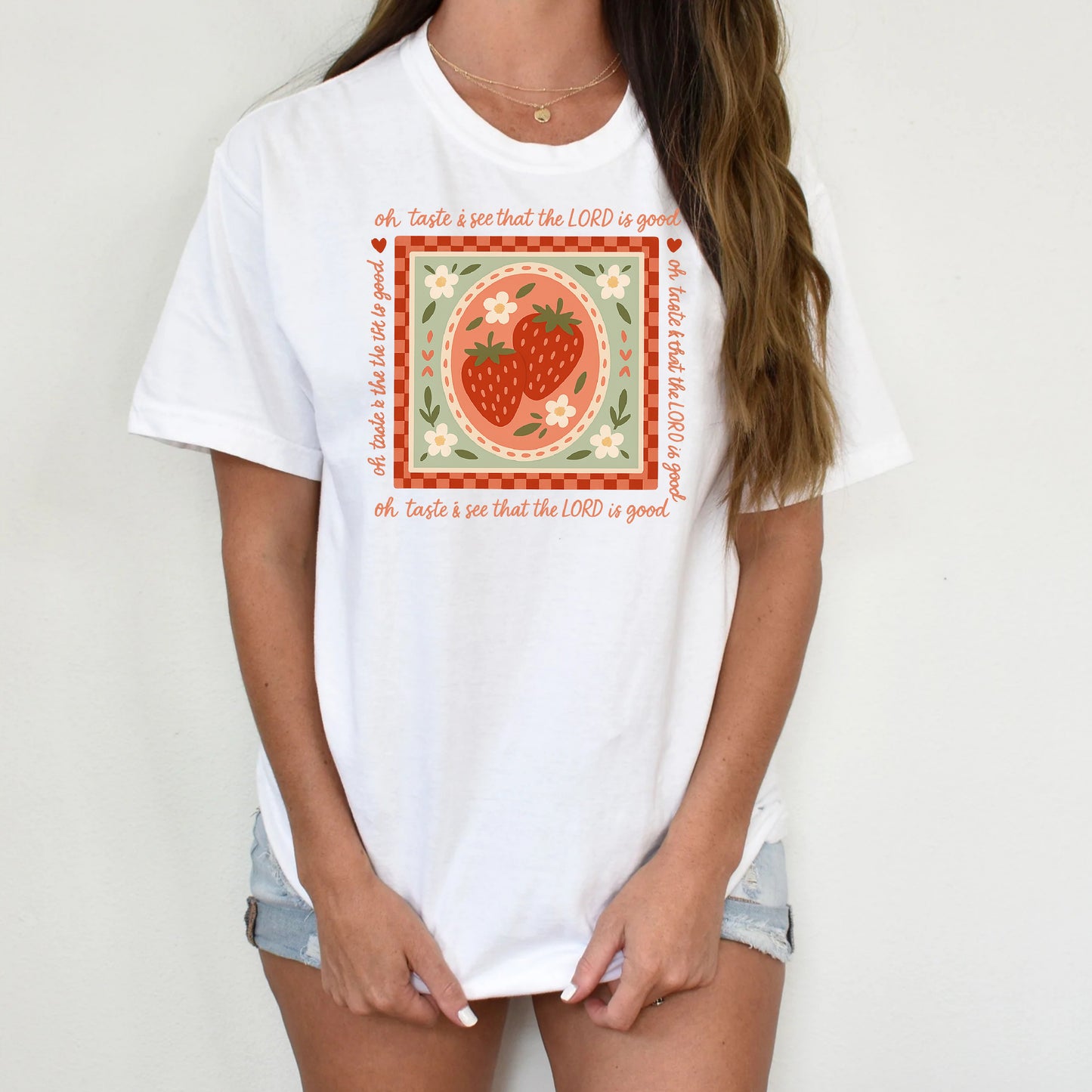 DTF Transfer Faith & Fruit – Taste and See the Lord is Good Strawberry Design