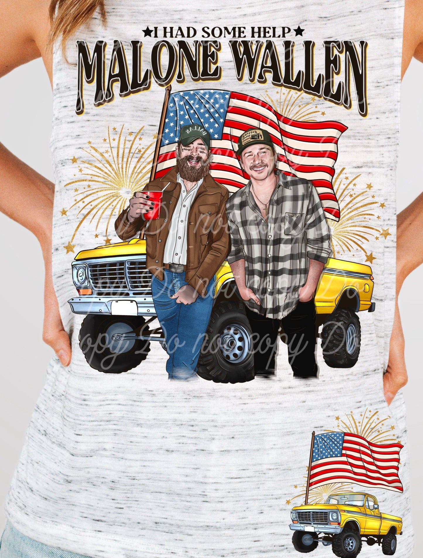 T-Shirt Tee Or Sweatshirt Western I Had Some Help - Malone Wallen