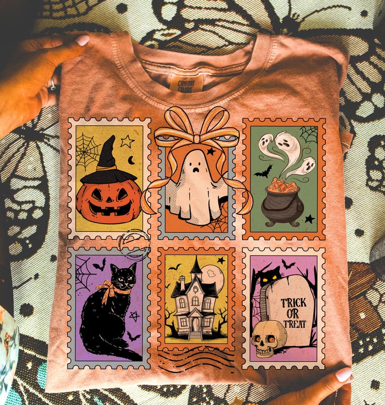 Retro Halloween Cat Ghost – Girly Halloween – Fall garment preview