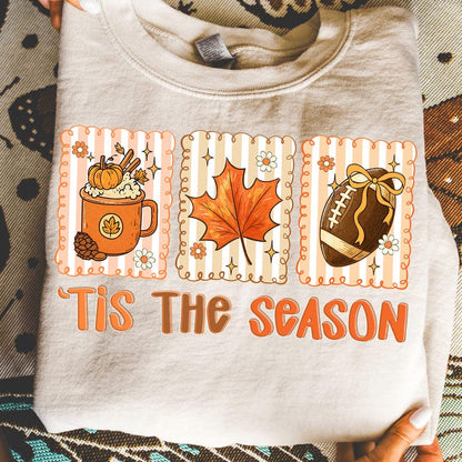 Tis The Season – Retro Football Coquette Bow – Football Fall garment preview