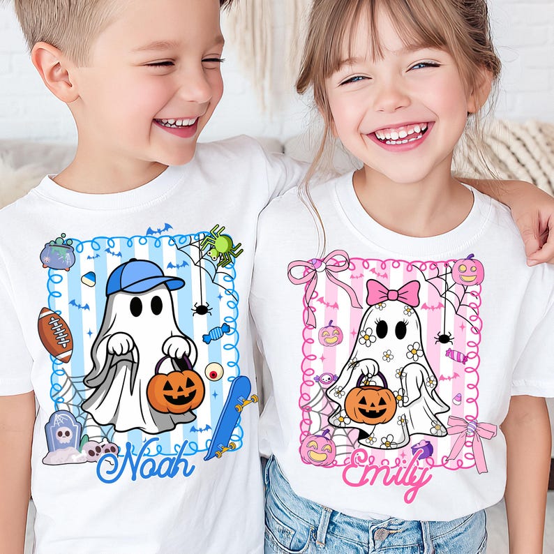Personalized Halloween Kids Name – Halloween Ghost Pumpkin – Spooky Halloween Kids Shirt