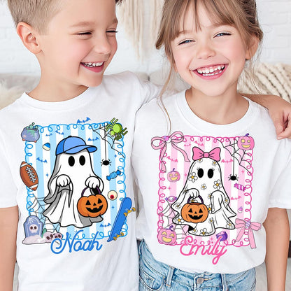 Personalized Halloween Kids Name – Halloween Ghost Pumpkin – Spooky Halloween Kids Shirt