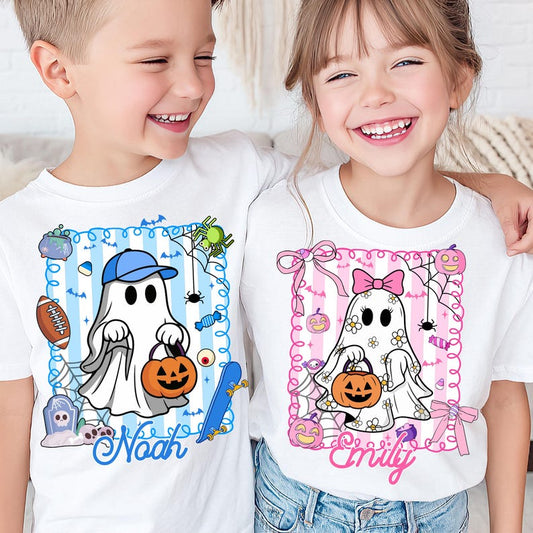 Personalized Halloween Kids Name – Halloween Ghost Pumpkin – Spooky Halloween Kids Shirt