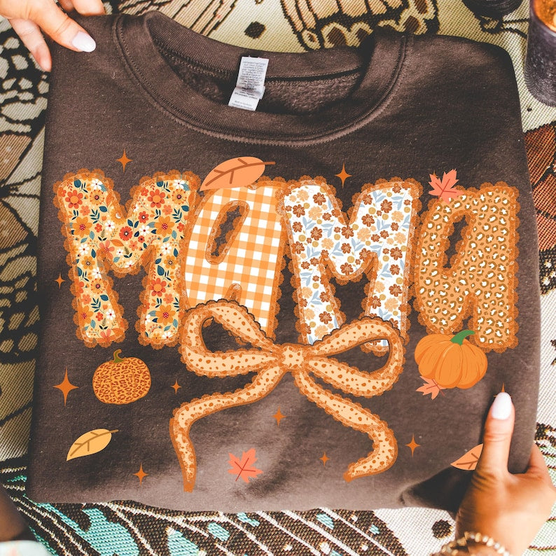 Preppy Floral Fall Mama – Fall Pumpkin – Pumpkin Lace