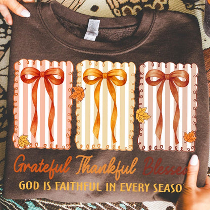 Grateful Thankful Blessed – Coquette Fall Season – Faith Based Autumn garment preview