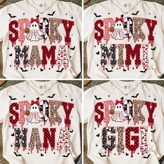 Spooky Mama Halloween Bundle – Spooky Letters – Leopard Checker Cherry Print