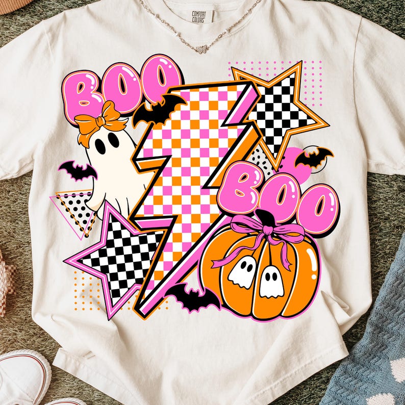 Retro Halloween Ghost Pumpkin – Boo Ghost Coquette – Halloween garment preview