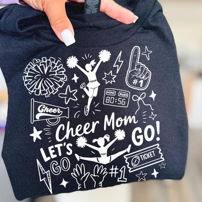 Cheer Mom – Doodle Cheer – Cheer Mama garment preview