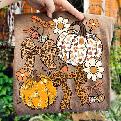 Floral Fall Pumpkin Coquette – Boho Fall Bow – Preppy Autumn