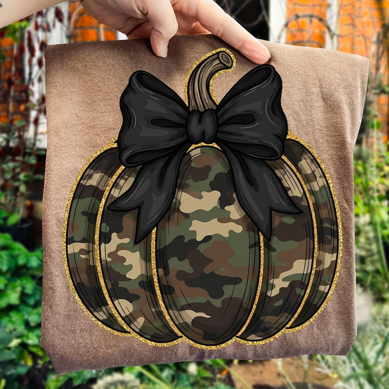 Camo Pumpkin Glitter – Preppy Pumpkin – Coquette Fall Pumpkin