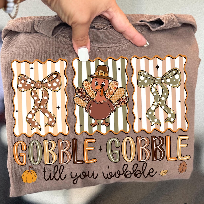 Preppy Thanksgiving Gobble – Floral Turkey – Thanksgiving Turkey garment preview