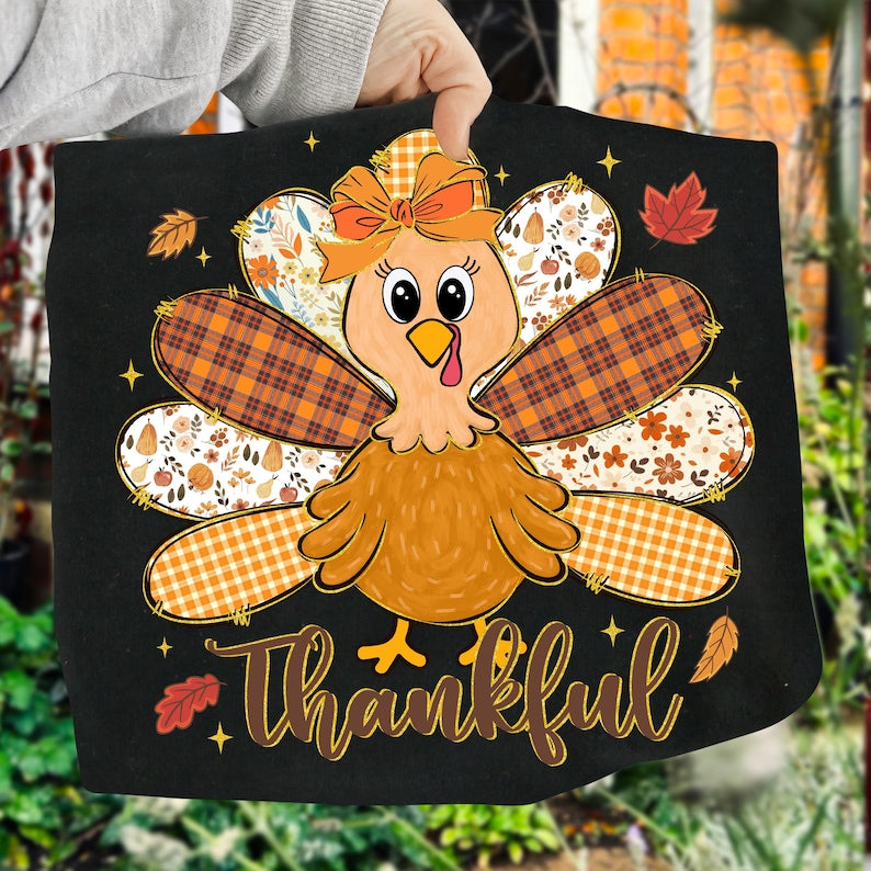 Turkey Thanksgiving Coquette – Floral Fall Coquette Bow Girly Turkey – Autumn garment preview