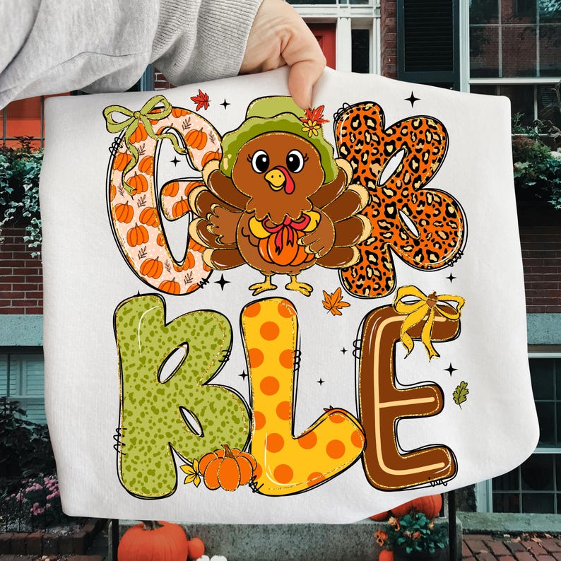 Preppy Gobble Turkey – Coquette Fall Lace – Girly Autumn