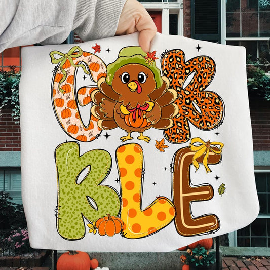 Preppy Gobble Turkey – Coquette Fall Lace – Girly Autumn