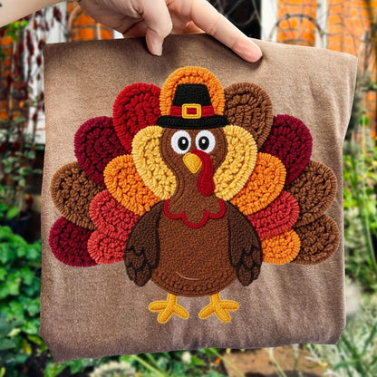 Retro Yarn Crochet Turkey – Camo Turkey – Turkey Thanksgiving
