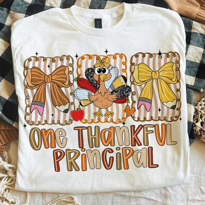 Preppy One Thankful Principal – teacher coquette pencil – Crayon pencil apple turkey alternate preview