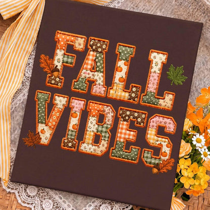 Fall Vibes – Faux Embroidery Fall – Patchwork Fall alternate preview