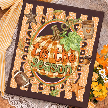 Cozy Season – Retro Fall Pumpkin – Gingham Pumpkin