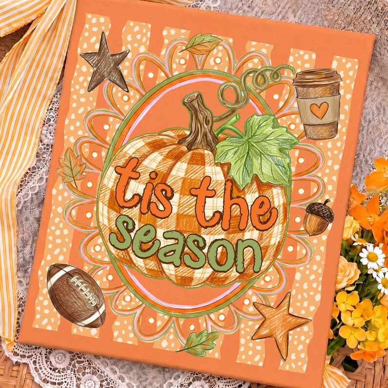 Cozy Season – Retro Fall Pumpkin – Gingham Pumpkin garment preview