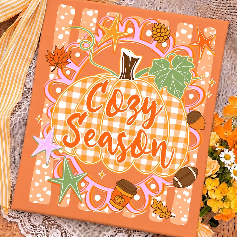 Cozy Season – Retro Fall Pumpkin – Gingham Pumpkin