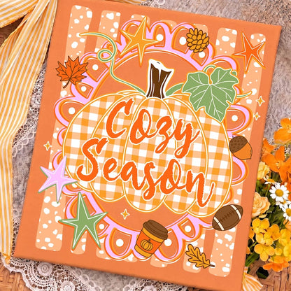 Cozy Season – Retro Fall Pumpkin – Gingham Pumpkin
