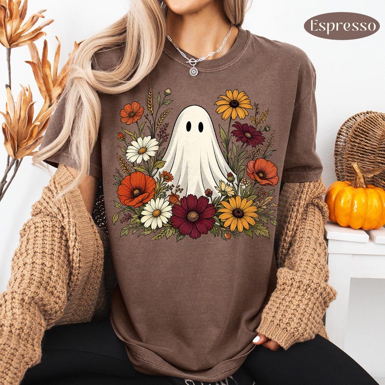 Floral Ghost – Wildflower Halloween – Cute Ghost Fall Design