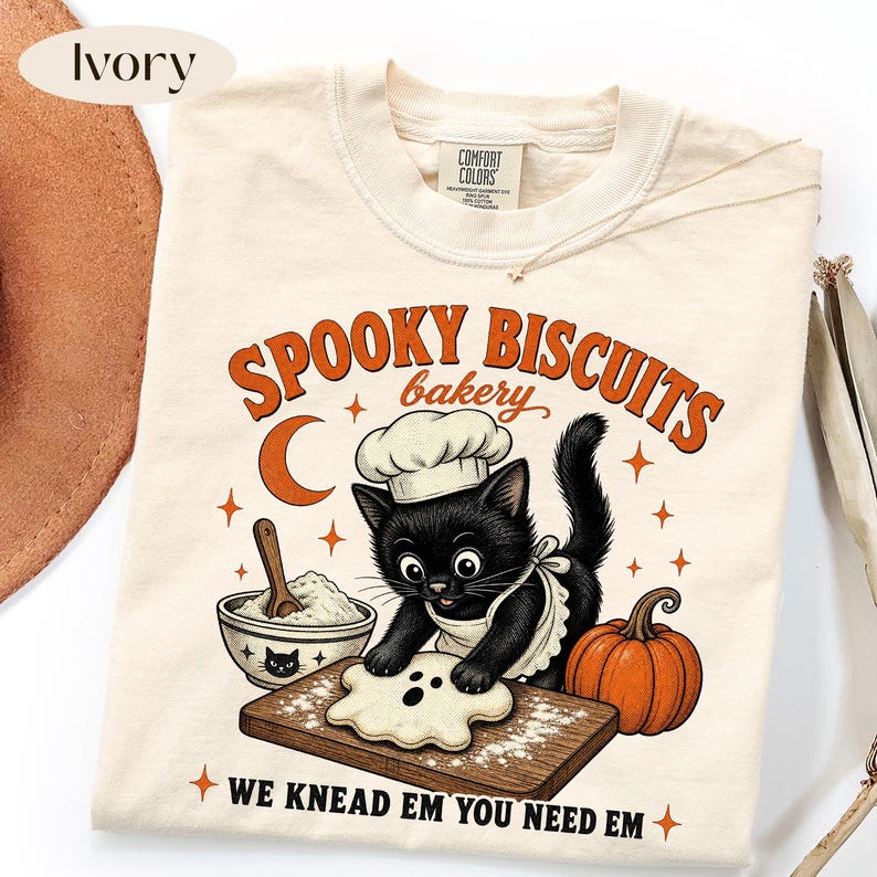 Spooky Biscuits – Black Cat Baking – Retro Halloween Cat Design