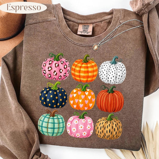 Patterned Pumpkins – Fall Pumpkin – Leopard Plaid Floral Pumpkin Design