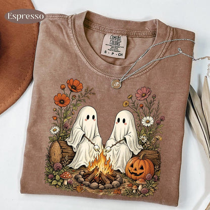 Camping Ghosts – Cute Ghost Campfire – Wildflower Halloween Design