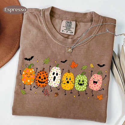 Dancing Pumpkins – Cute Halloween Pumpkin – Funny Floral Pumpkin Design