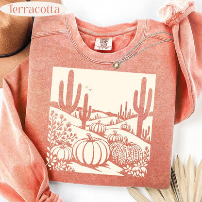 Desert Pumpkin – Western Fall – Boho Cactus Pumpkin Design