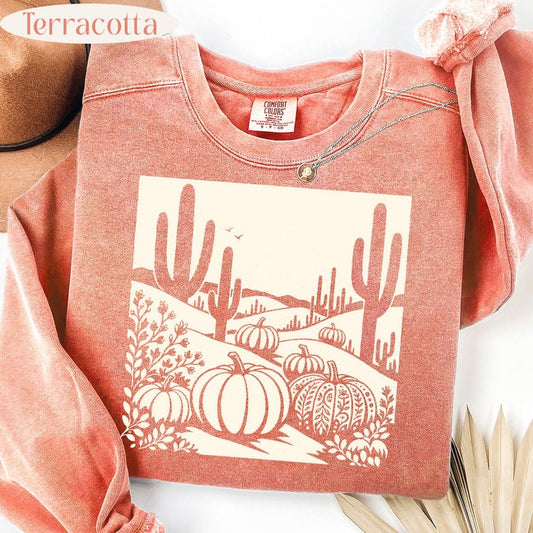 Desert Pumpkin – Western Fall – Boho Cactus Pumpkin Design