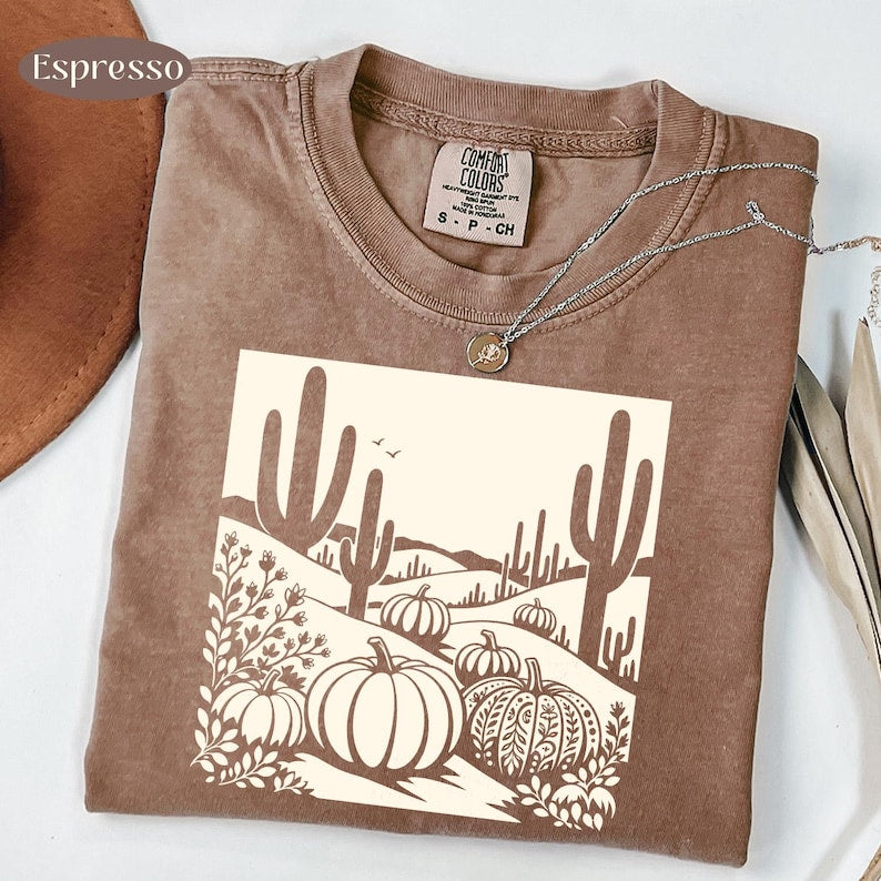 Desert Pumpkin – Western Fall – Boho Cactus Pumpkin Design garment preview
