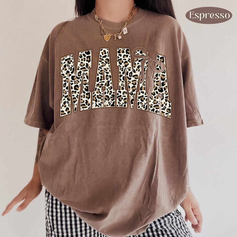 Leopard Mama – Coquette Bow Mama – Leopard Print Mom Design